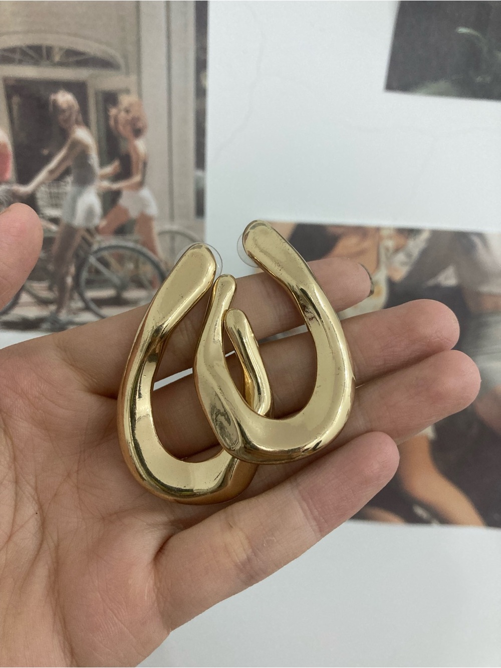 Gold Statement Hoop Earrings - Women's Fashion Jewelry